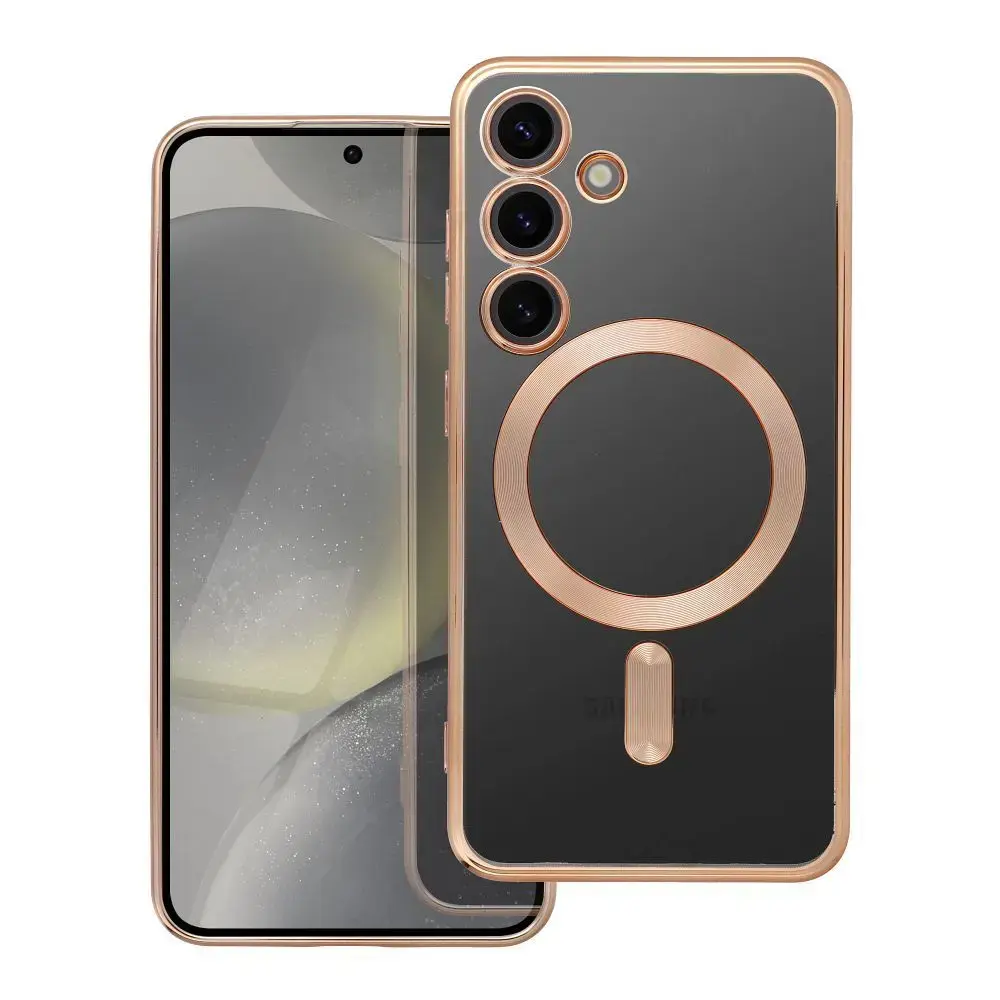 Electro Mag telefono dėklas su MagSafe palaikymu Samsung Galaxy S24 (S921) auksinis