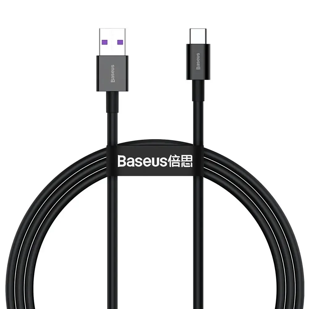 Baseus Superior datu pārraides un uzlādes vads | USB-A uz USB-C | 66W | 1m | melns