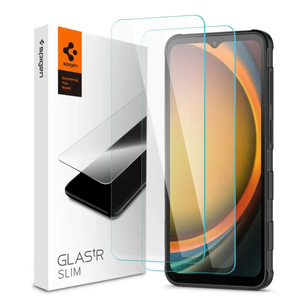 SPIGEN GLAS.TR SLIM grūdintas stiklas telefonui Samsung Galaxy Xcover 7 | Samsung Galaxy Xcover 7 Pro skaidrus, 2 vnt. pakuotė