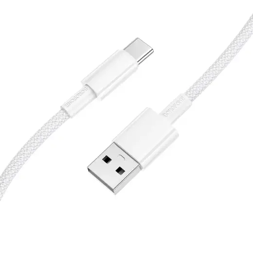 Borofone BX117 Source datu pārraides un uzlādes vads | USB-A uz USB-C | 15W | 1m | balts