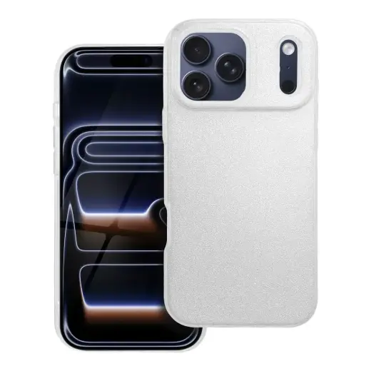 Shining maciņš telefonam iPhone 17 Pro Max | iPhone 18 Pro Max sudraba krāsā