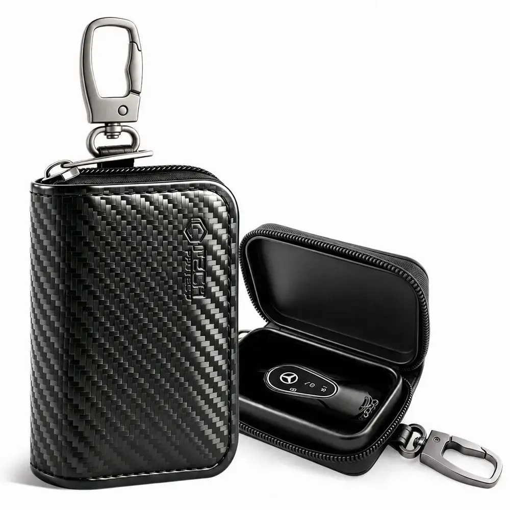 KLATKA FARADAYA TECH-PROTECT KLR300 POUCH KEYLESS RFID SIGNAL BLOCKER CASE CARBON
