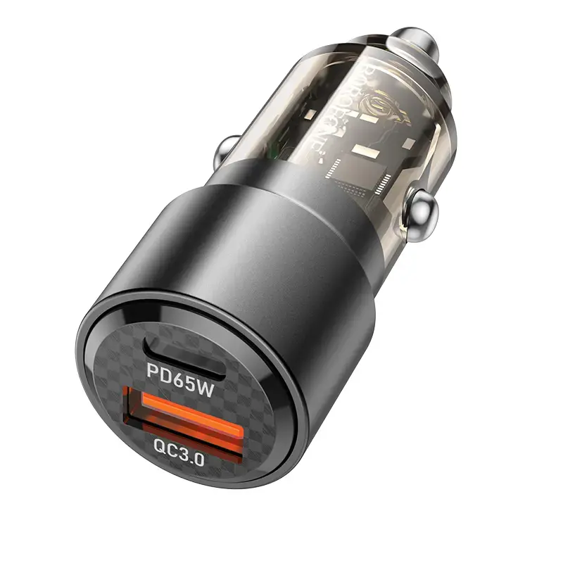 Borofone BZ20A Smart auto lādētājs | 65W | PD, QC | USB-A, USB-C | melns