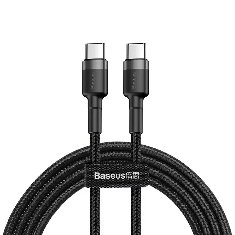 Baseus Halo datu pārsūtīšanas un uzlādes kabelis | USB-C uz USB-C | 60W | 2m | melns