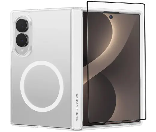 Benks Magnetic Crystal Grand Combo maciņš telefonam Samsung Galaxy Z Fold 8 (F971) caurspīdīgs