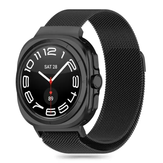Tech-Protect Milaneseband nutikella rihm Samsung Galaxy Watch Ultra (47 mm) jaoks | roostevaba teras | must