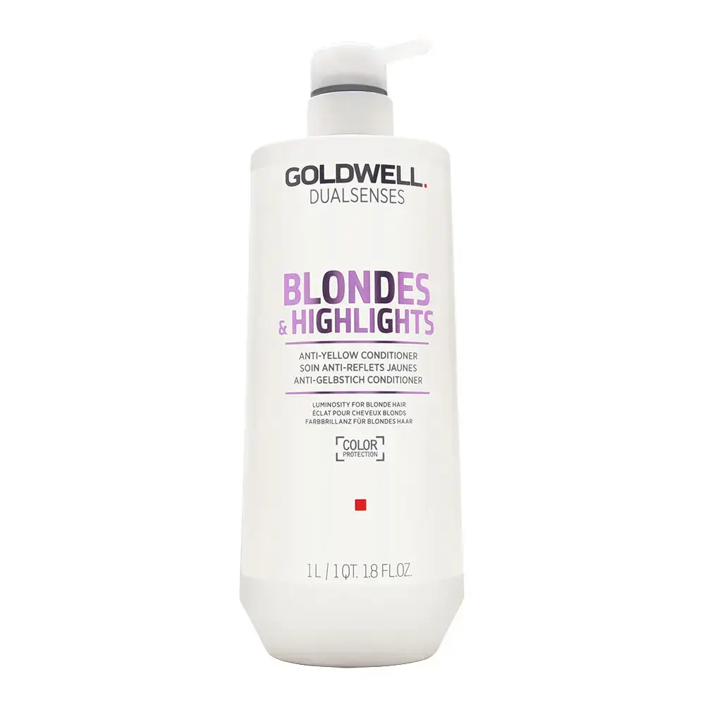 Goldwell Dual Senses Blonde & Highlights Anti-Yellow Conditioner 1000Ml Dual Senses Color Brilliance Conditioner 1000Ml in Clear