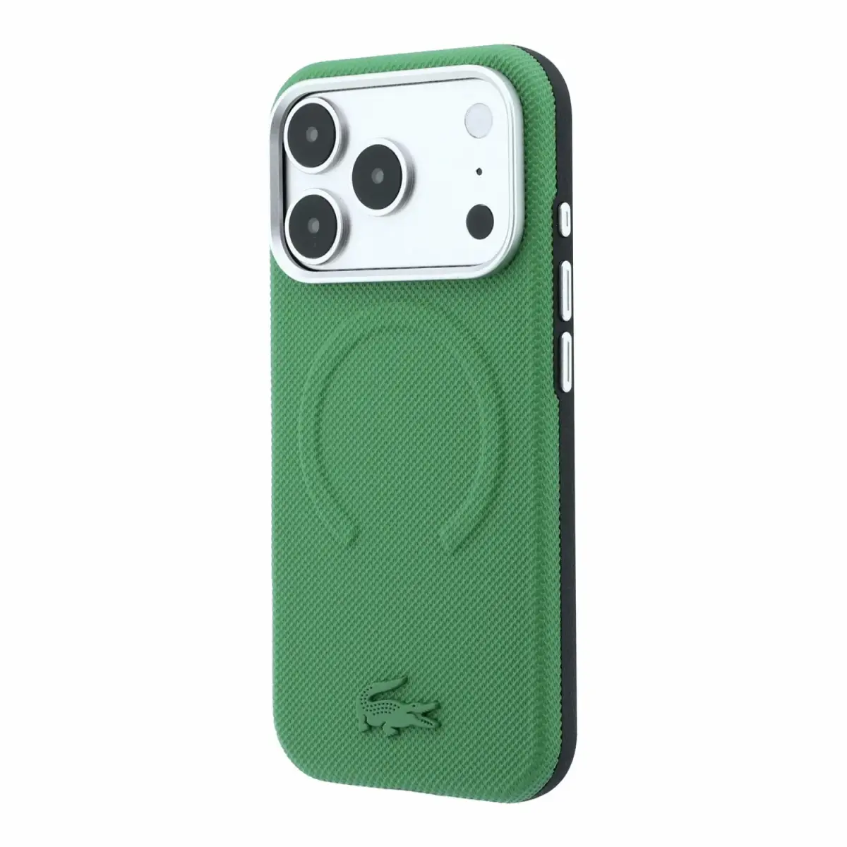 Lacoste PVC Petit Pique Semi Wrap Embossed чехол с поддержкой MagSafe для телефона iPhone 18 Pro Max зелёный