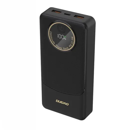 Dudao K12Pro ārējais akumulators (powerbank) | 20 000 mAh | 22.5W | PD | USB-A, USB-C | melns