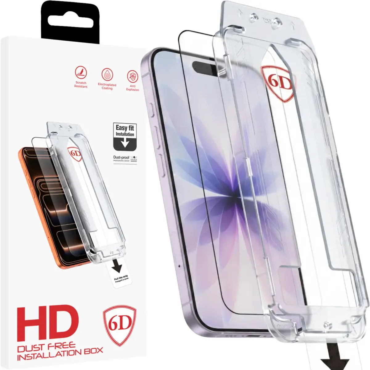 Fusion Dust-Free Easy Fit Full Glue 6D rūdīts stikls telefonam iPhone 16 Pro | iPhone 17 