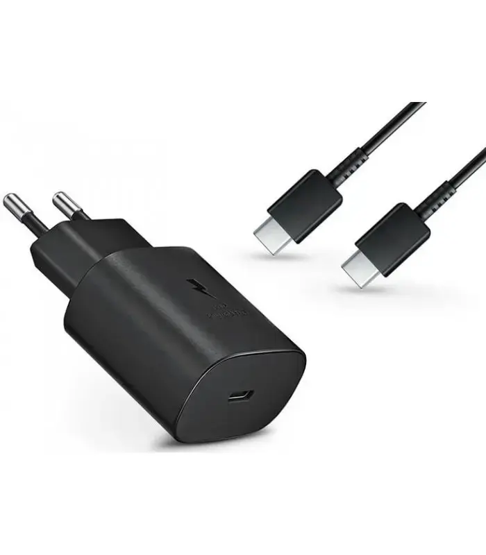 Samsung EP-TA800EBE tīkla lādētājs | 25W | USB-C | ar USB-C uz USB-C vadu komplektā | melns (OEM)