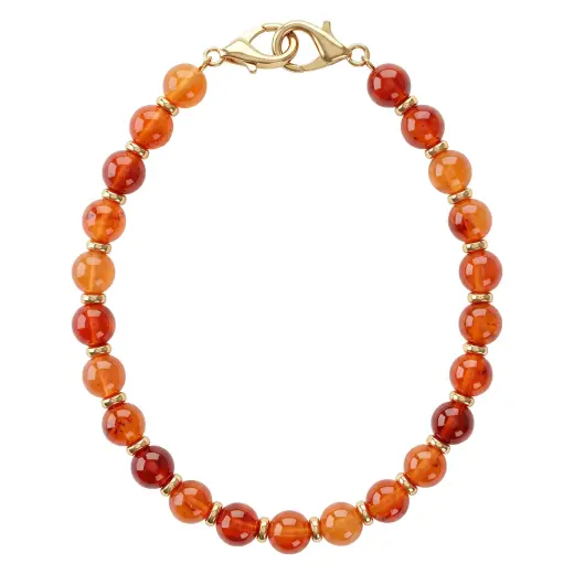 Beaded phone strap brown