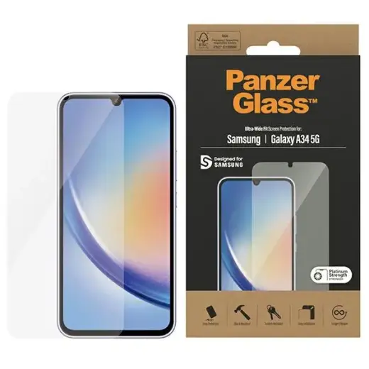 PanzerGlass Ultra-Wide Fit tempered glass for phone Samsung Galaxy A34 (A346)