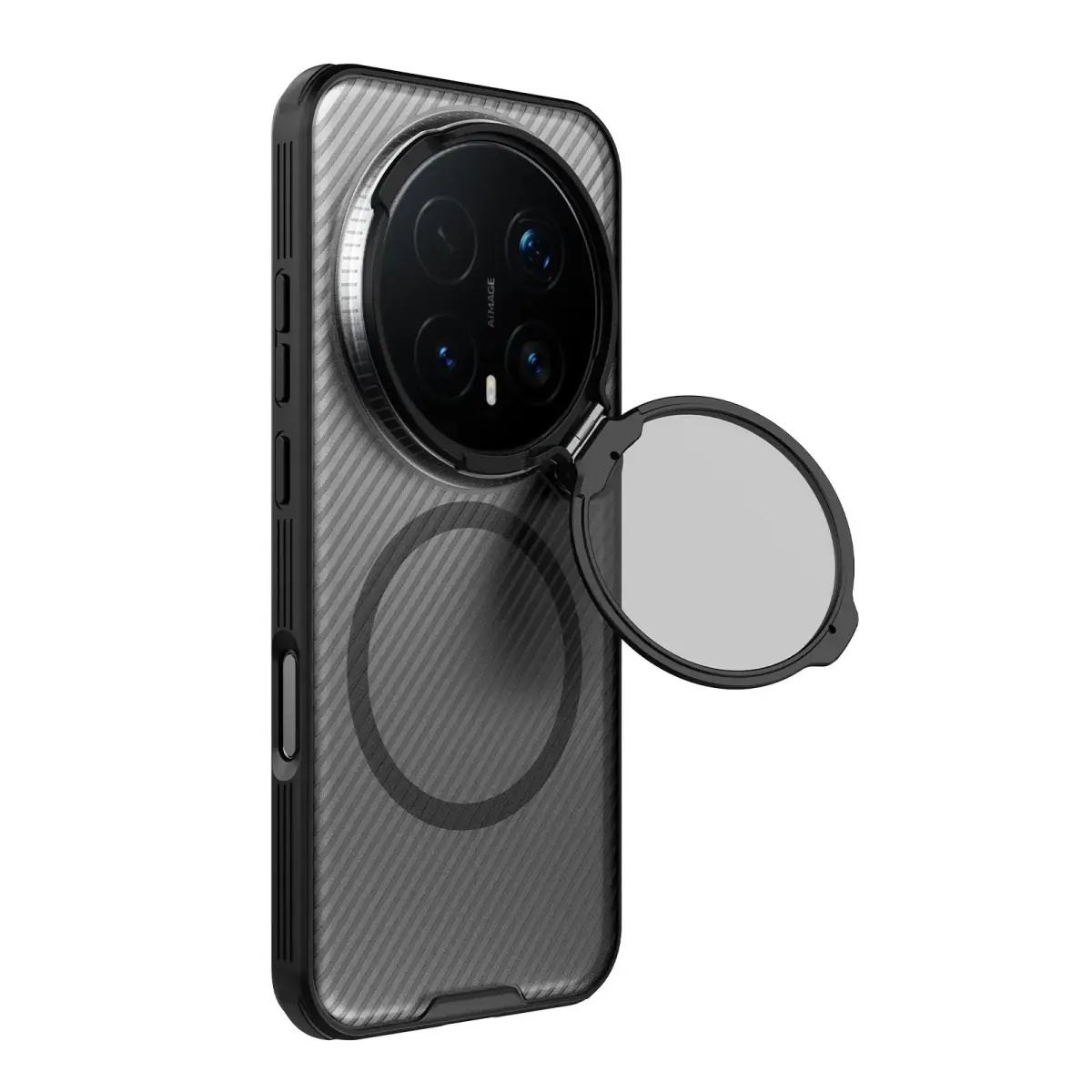 Nillkin CamShield Prop telefono dėklas su stovu Magic 8 Pro skaidrus juodas (su kameros apsauga)