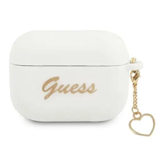 Guess case for Airpods Pro GUAPLSCHSH white Silicone Heart Charm