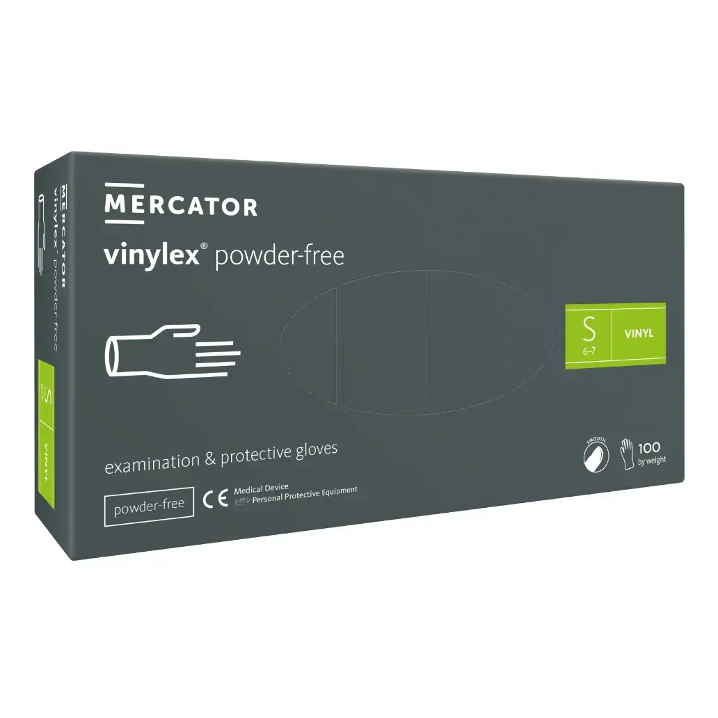 Cimdi vinila VINYLEX, bez pūdera, caursp., S izm., 100gab