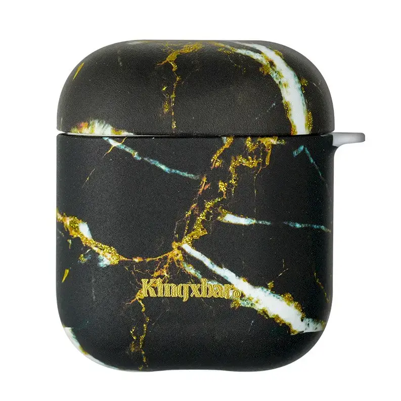 Kingxbar Marble Silicone Case For Apple Airpods 1 | 2 Black