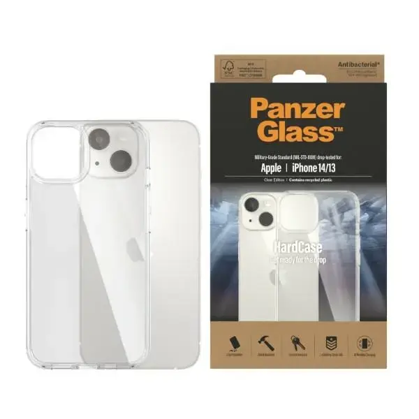 PanzerGlass HardCase iPhone 14|13 6,1" Antibacterial Military grade transparent 0401