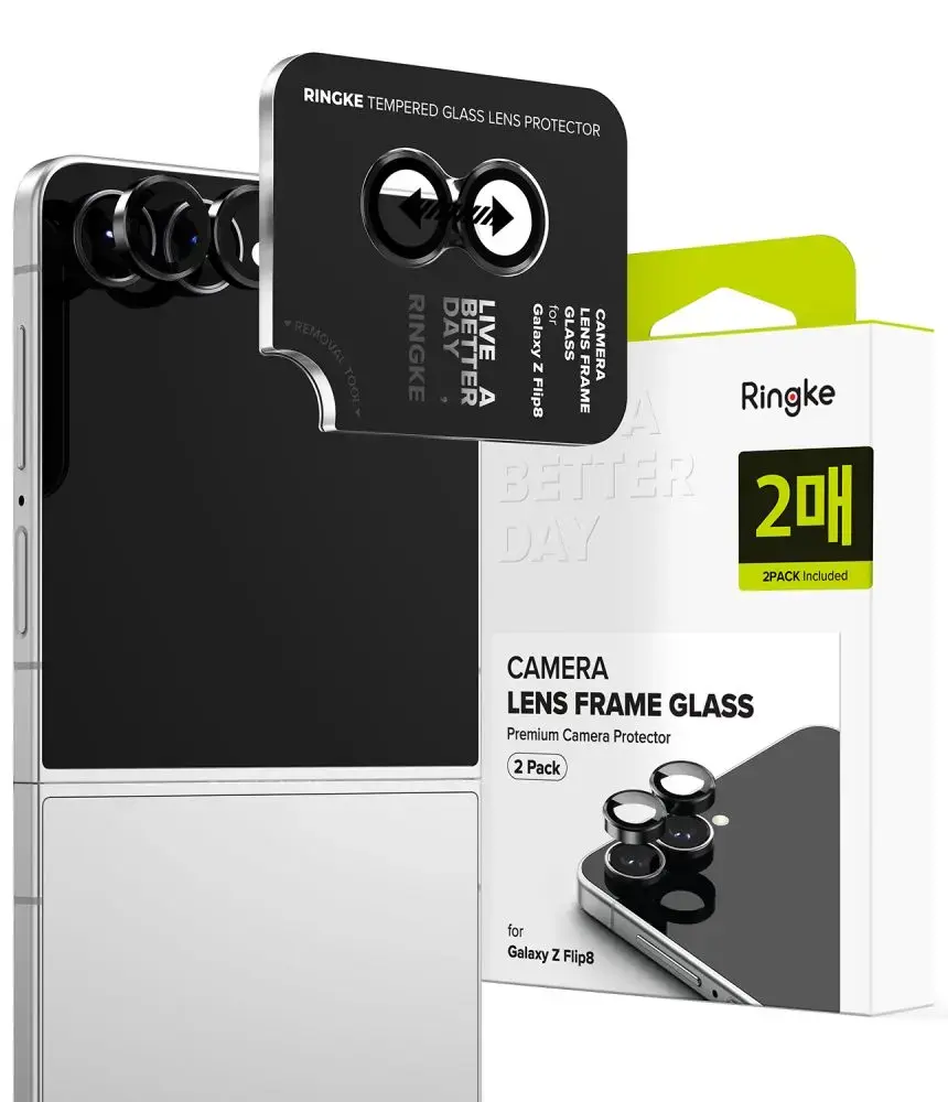 Ringke Camera Frame kaamera kaitseklaas telefonile Samsung Galaxy Z Flip 8 (F776) must (2 tk.)