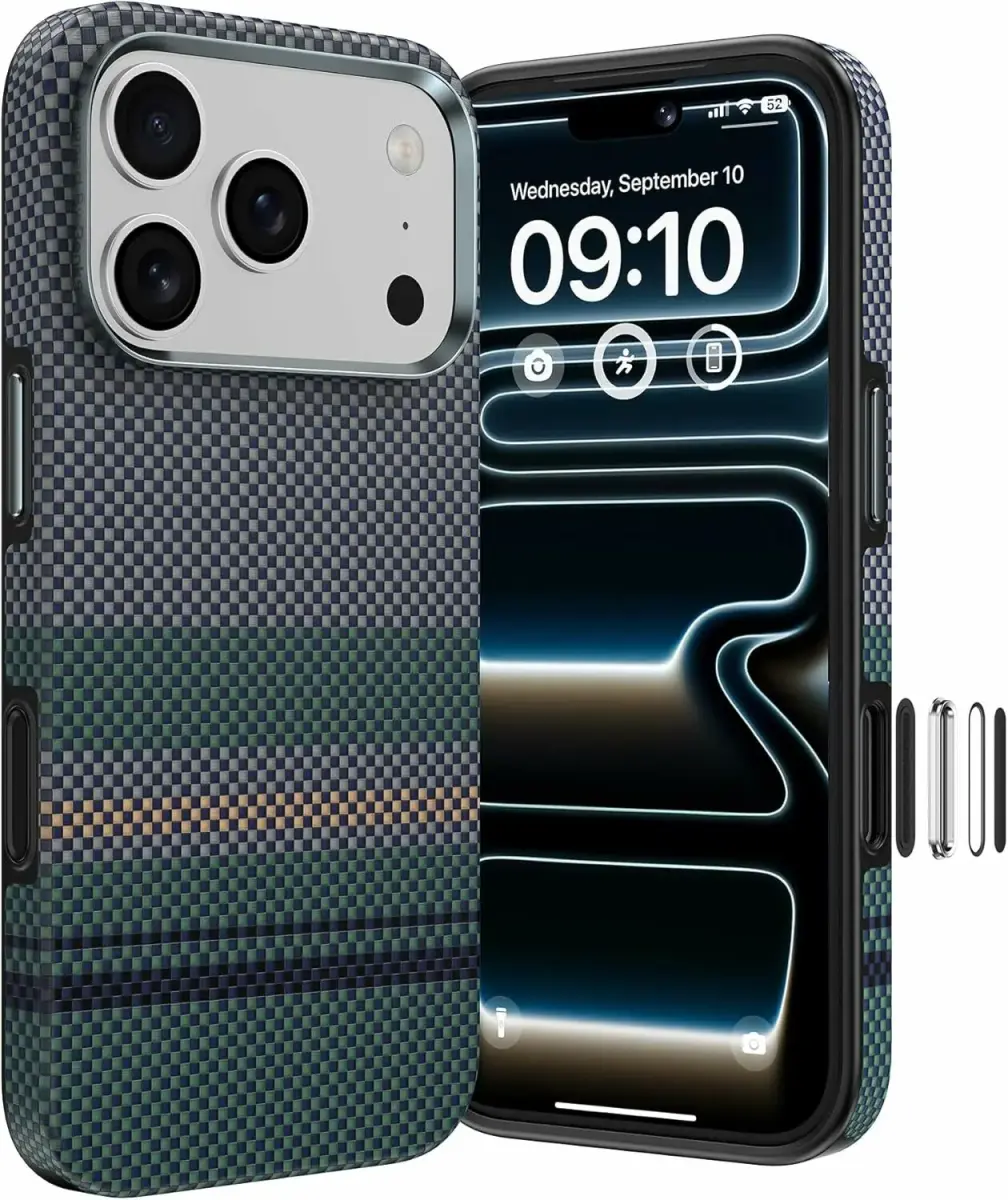 Benks Magnetic Armor Pro Aurora Kevlar 600D telefono dėklas iPhone 17 Pro Max