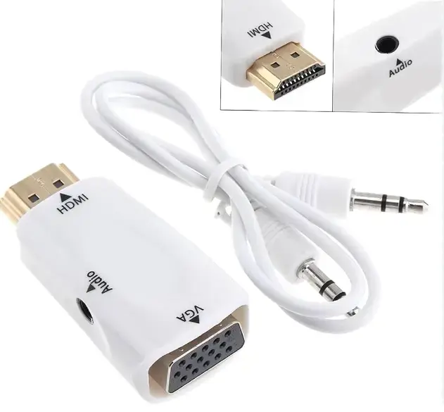 Fusion video signāla pārveidotājs HDMI uz VGA (+ audio), balts