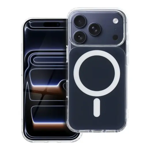 Clear Fusion Mag telefono dėklas su MagSafe palaikymu Samsung Galaxy S26 (S942) tamsiai mėlynas