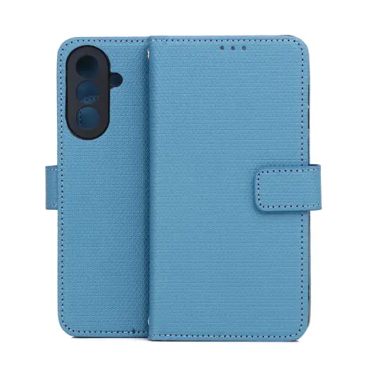 Smart Triangle grāmatveida maciņš telefonam Samsung Galaxy A17 4G (A175) | A17 5G (A176) | A26 5G (A266) zils