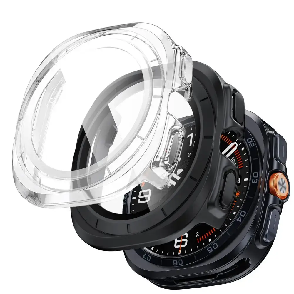 Tech-Protect Defense viedpulksteņa maciņš (apvalks) priekš Samsung Galaxy Watch Ultra 2 47 mm 2 gab. | melns/caurspīdīgs