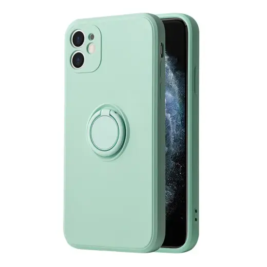 Vennus Silicone Ring telefono dėklas su stovu iPhone 14 Plus žalias