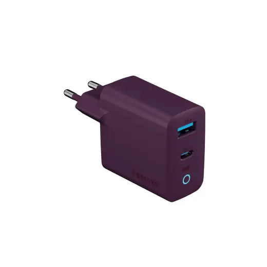 Forever Vibe-TC45AC tīkla lādētājs | 45W | PD, QC, GaN | USB-C, USB-A | sarkans