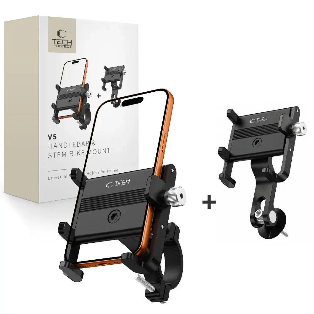 TECH-PROTECT V5 HANDLEBAR & STEM UNIVERSAL BIKE MOUNT BLACK