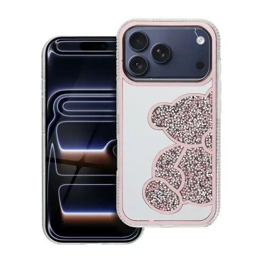 telefono dėklas iPhone 17 Pro | iPhone 18 Pro rožinis (pliušinis meškiukas)