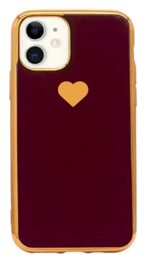 Fusion Heart Case Silikona Aizsargapvalks Priekš Apple iPhone 11 Pro Max Sarkans