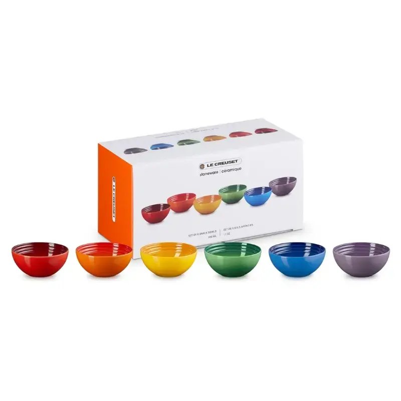 Set of 6 stoneware bowls 330ml in different colors