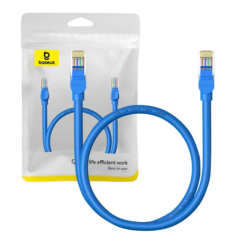 Baseus Ethernet LAN tīkla kabelis | Cat6 | apaļš | 1Gbps | 0.5m | zils
