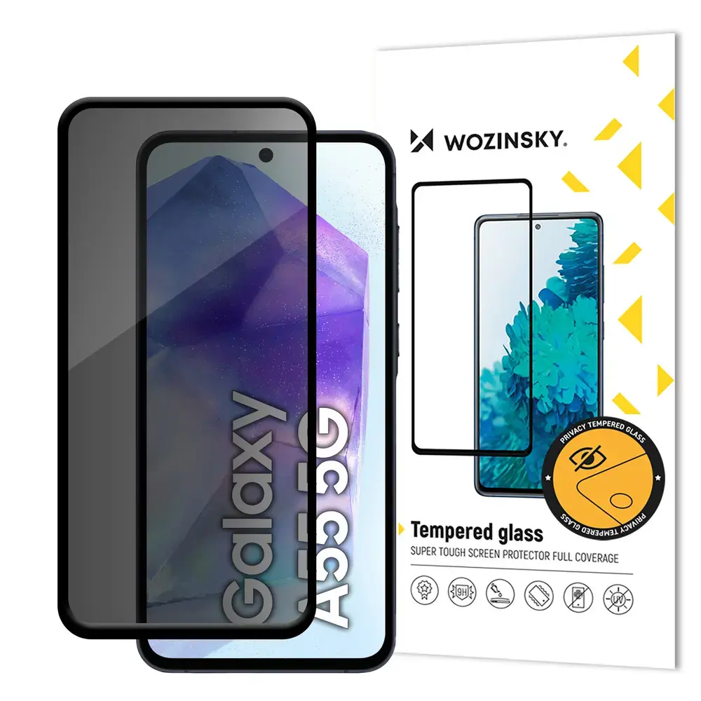 Wozinsky Privacy Glass aizsargstikls telefona ekrānam Galaxy A55 (privātuma efekts)