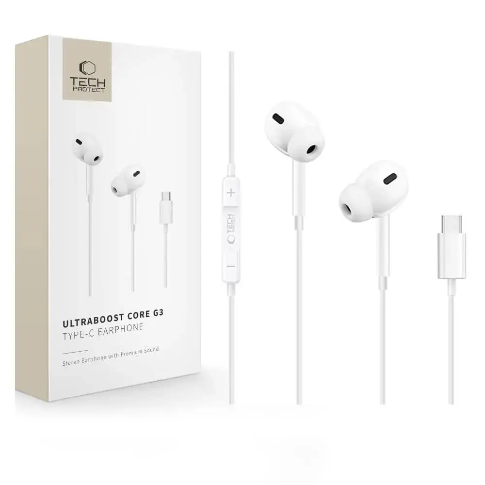 TECH-PROTECT ULTRABOOST TYPE-C EARPHONE CORE G3 WHITE