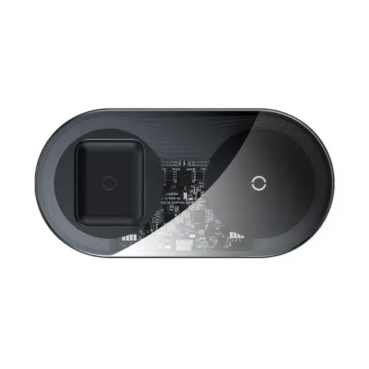 Baseus Simple Pro WXJK-CA02 2-in-1 bezvadu lādētājs | Qi | 15W | caurspīdīgs