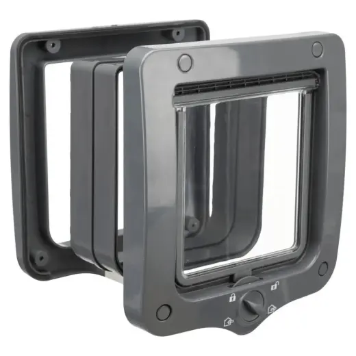 Ieliekamās durtiņas : Trixie 4:Way cat flap, 20 × 22 cm, pelēks