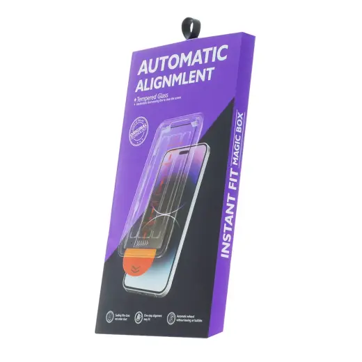 Fusion Easy Tool 9D Full Coverage grūdintas apsauginis stiklas telefonui iPhone 14 su montavimo rėmeliu