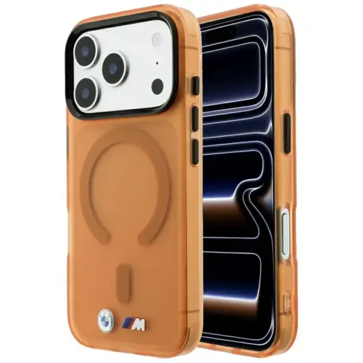 BMW M IML Frosted Metal Logo & Trims чехол с поддержкой MagSafe для телефона iPhone 17 Pro | iPhone 18 Pro оранжевый