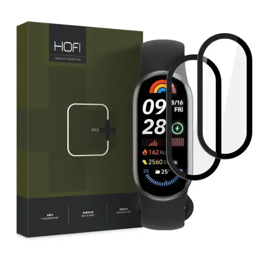 Hofi aizsargstikls priekš Xiaomi Smart Band 9/9 NFC | melns (2 gab.)