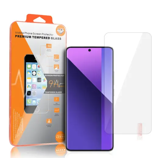 Tempered Glass oranžinis grūdintas stiklas telefonui Xiaomi Redmi Note 13 Pro