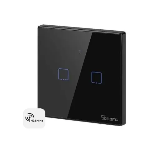 Nutikas WiFi seinalüliti Sonoff TX T3EU2C RF-juhtimisega