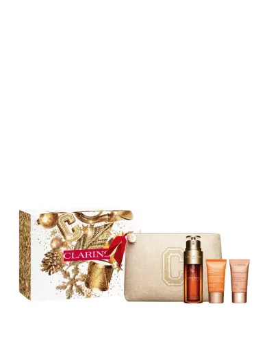 Set Clarins: Double Serum, Anti-Aging, Concentrate, For Face, 50 ml + Extra-Firming Energy, Anti-Wrinkle, Day, Cream, For Face, 15 ml + Double Eye, Anti-Ageing, Eye Serum, 0.9 ml *Sample