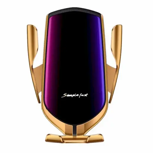 Fusion Accessories auto telefona turētājs uz gaisa deflektora 4.7-6.5" ar 10W bezvadu uzlādi zelta krāsā