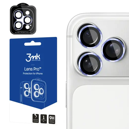 3mk Lens Protection Pro kameros apsauginis stiklas telefonui iPhone 18 Pro | iPhone 18 Pro Max mėlynas