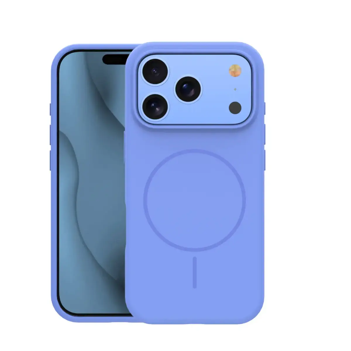 Silicone Thin telefono dėklas su MagSafe palaikymu iPhone 17 Pro Max | iPhone 18 Pro Max mėlynas
