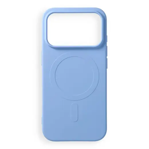 Case for iPhone 17 Pro / 18 Pro Silicone Mag Cover compatible with MagSafe (big hole) light blue
