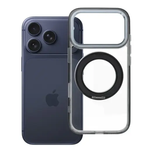 Frame Circle Stand telefoni ümbris alusega ja MagSafe toega iPhone 17 Pro | iPhone 18 Pro must